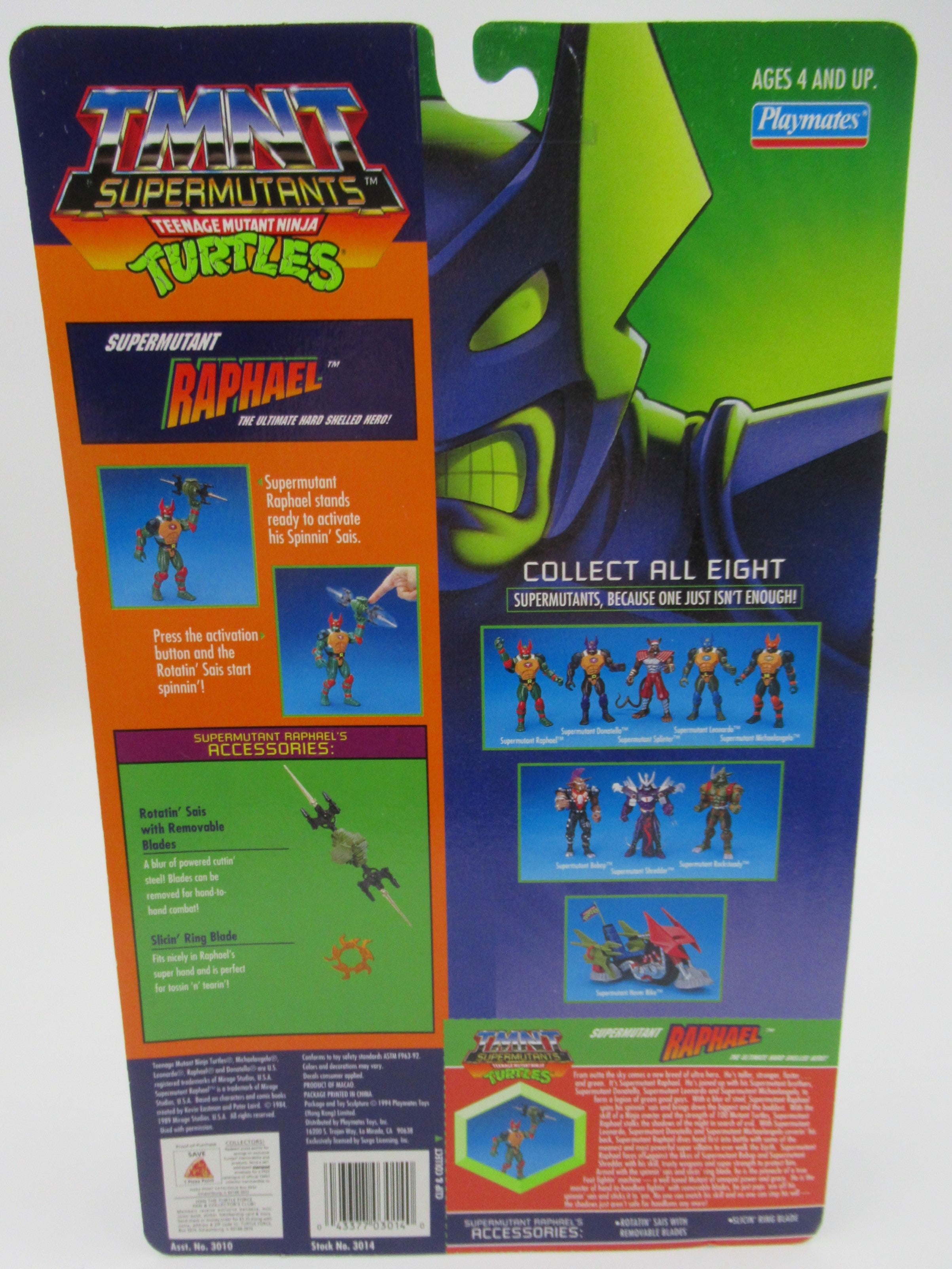 Teenage Mutant Ninja Turtles Supermutants Raphael 6" Figure TMNTs - Playmates (1994)